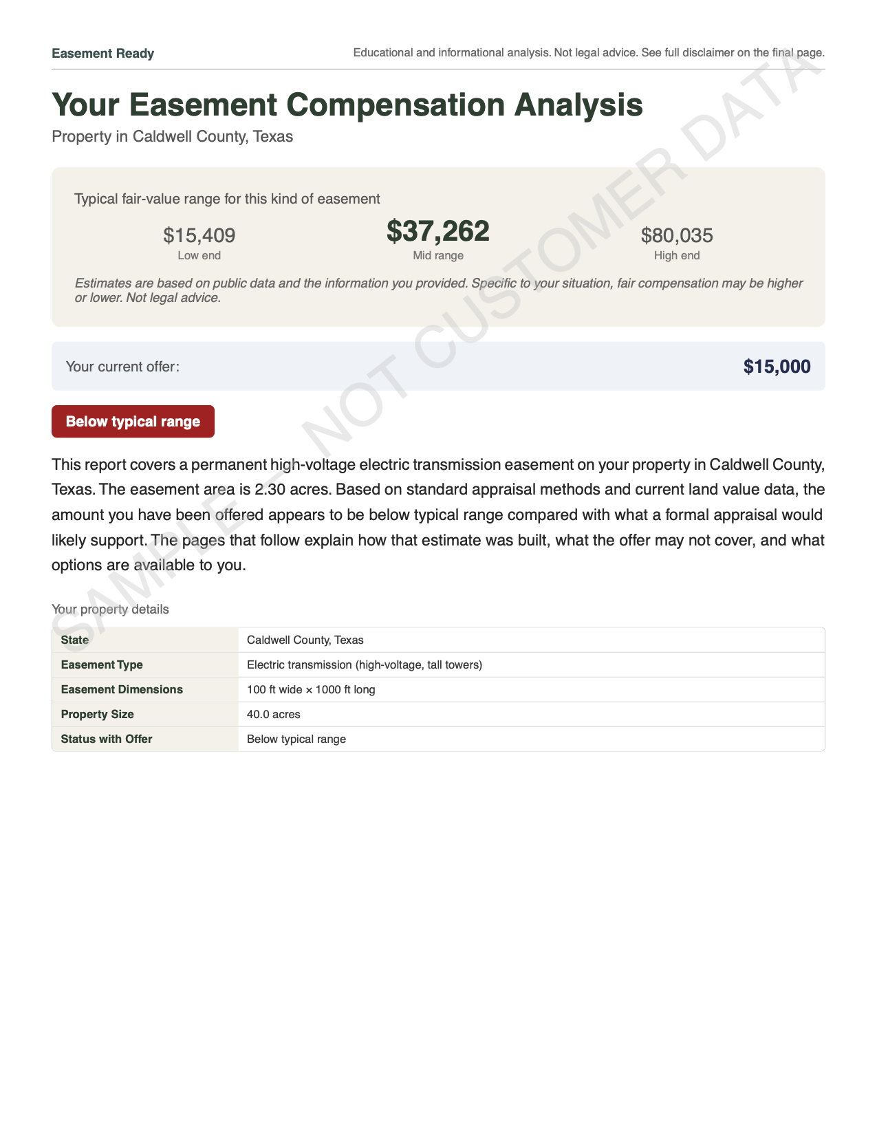 Sample report page 1
